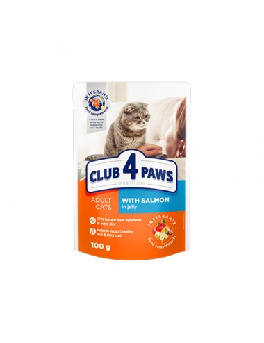Premium Club 4 Paws για Ενήλικες Γάτες με  Σολομο σε Ζελε  100gr.