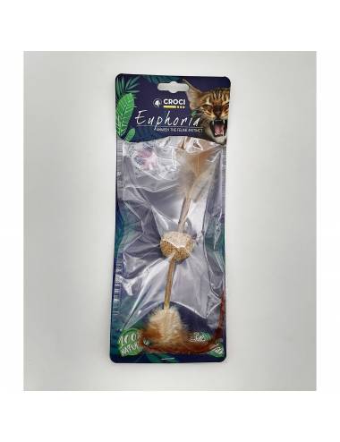 Croci Euphoria Stick Feather With Silvervine Ball 12cm
