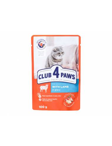 Club 4 Paws για Ενήλικες Γάτες με Αρνι σε Σαλτσα 100gr.