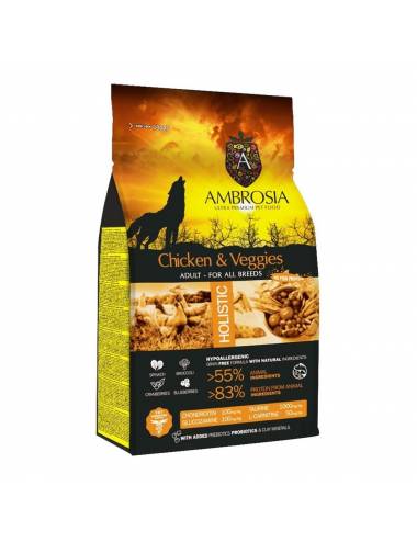 Ambrosia Grain Free Dog Adult Fresh Chicken & Vegies 12Kg +2kg Δωρο