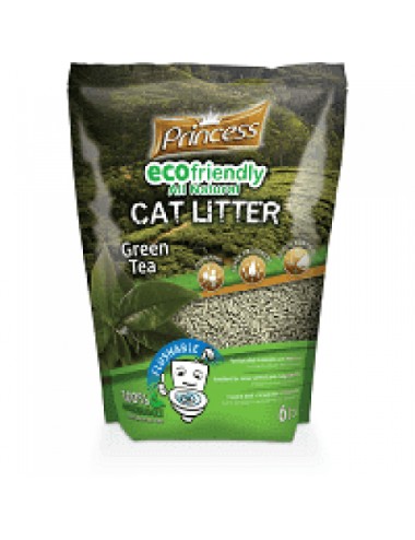Princess Eco Biodegradable FLUSHABLE Cat Litter 6L Green Tea