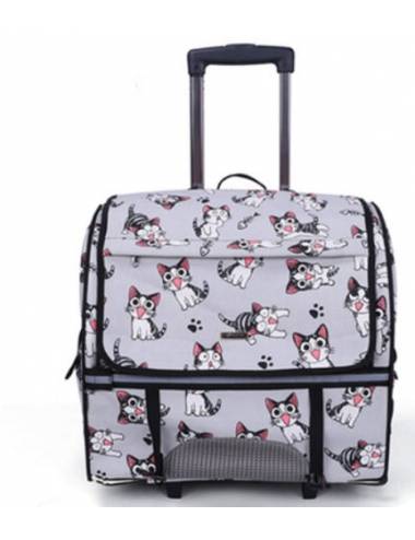 Πολυλειτουργικό σακίδιο πλάτης Pet Carrier Puppy Rolling Baggage Handbag (βελτιωμένη έκδοση) 44cmx 22cm  x 35cm