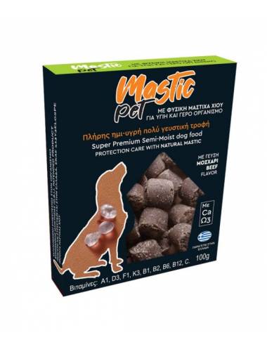 Mastic Pet Πλήρης Ημι-Υγρή Τροφή Μοσχάρι με Φυσική Μαστικά Χίου 100gr