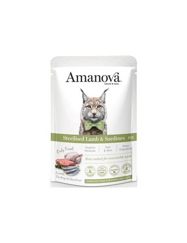 Amanova  Υγρή Τροφή για Στειρωμένη Γάτα  Αρνί και Σαρδέλες p13 85gr.