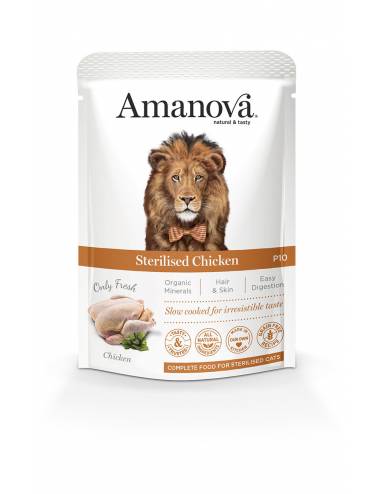 Amanova Υγρή Τροφή για Στειρωμένη Γάτα Κοτοπόυλο p10 85gr